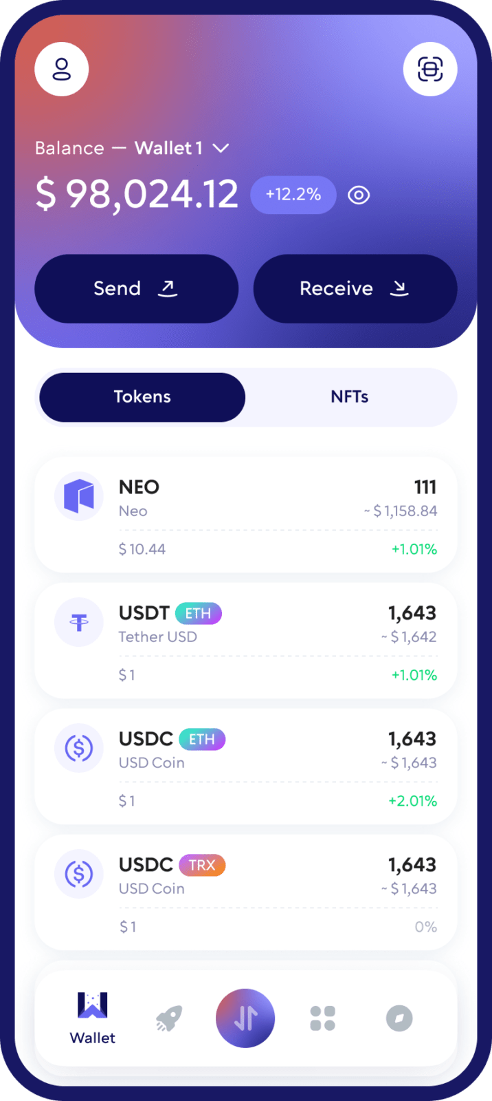 Neo (NEO) Cryptocurrency Wallet Walletverse