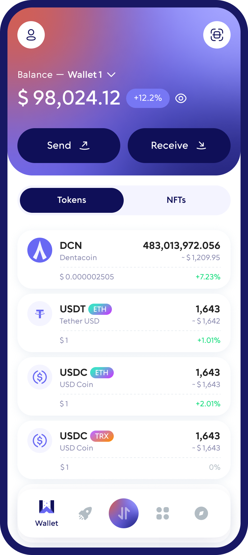 Dentacoin (DCN) Cryptocurrency Wallet Walletverse