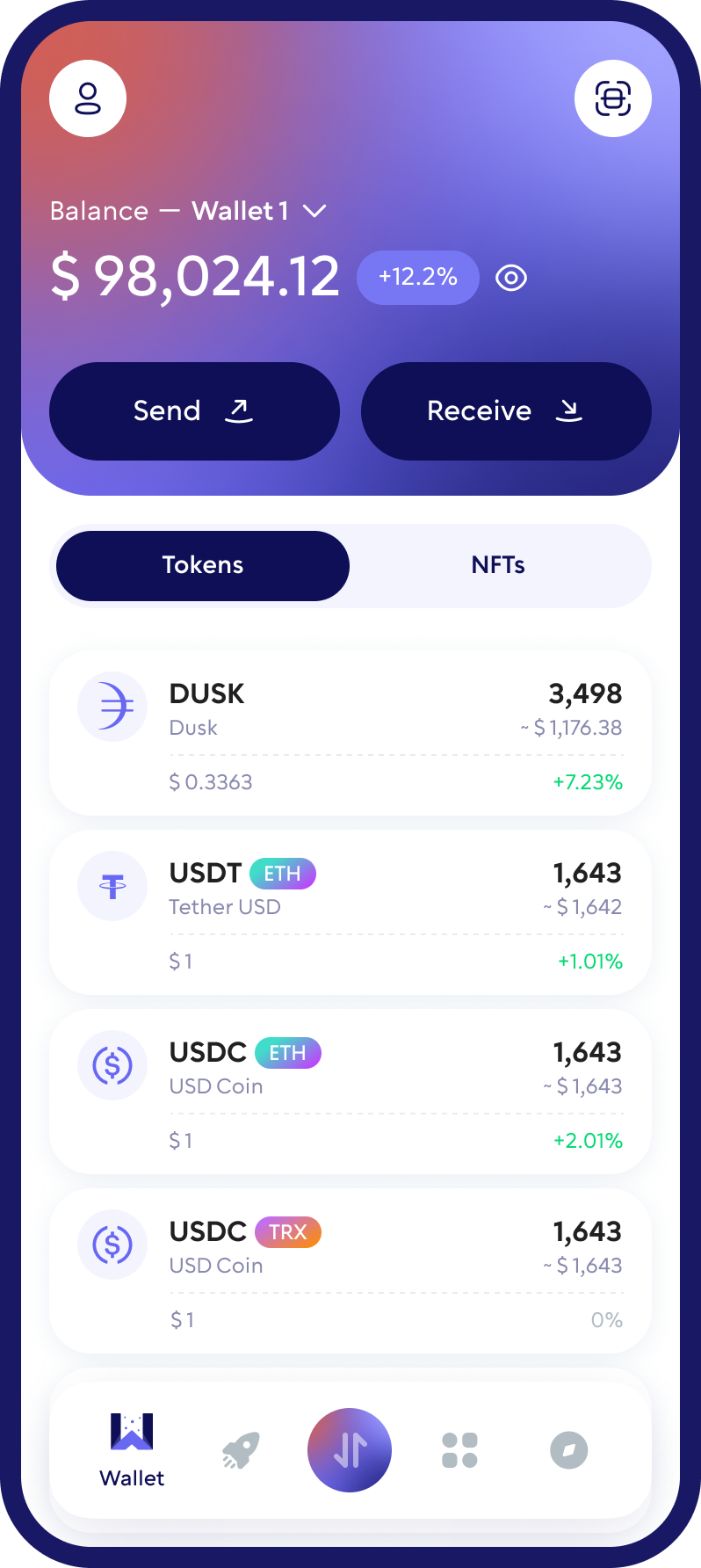 DUSK Network (DUSK) Cryptocurrency Wallet Walletverse