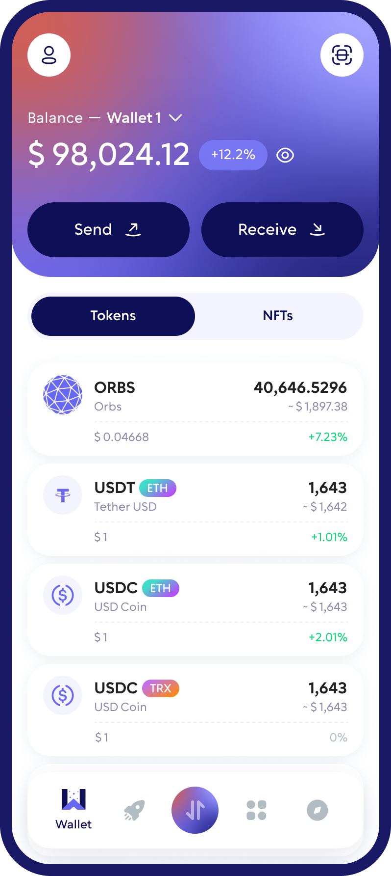 Orbs (ORBS) Cryptocurrency Wallet Walletverse