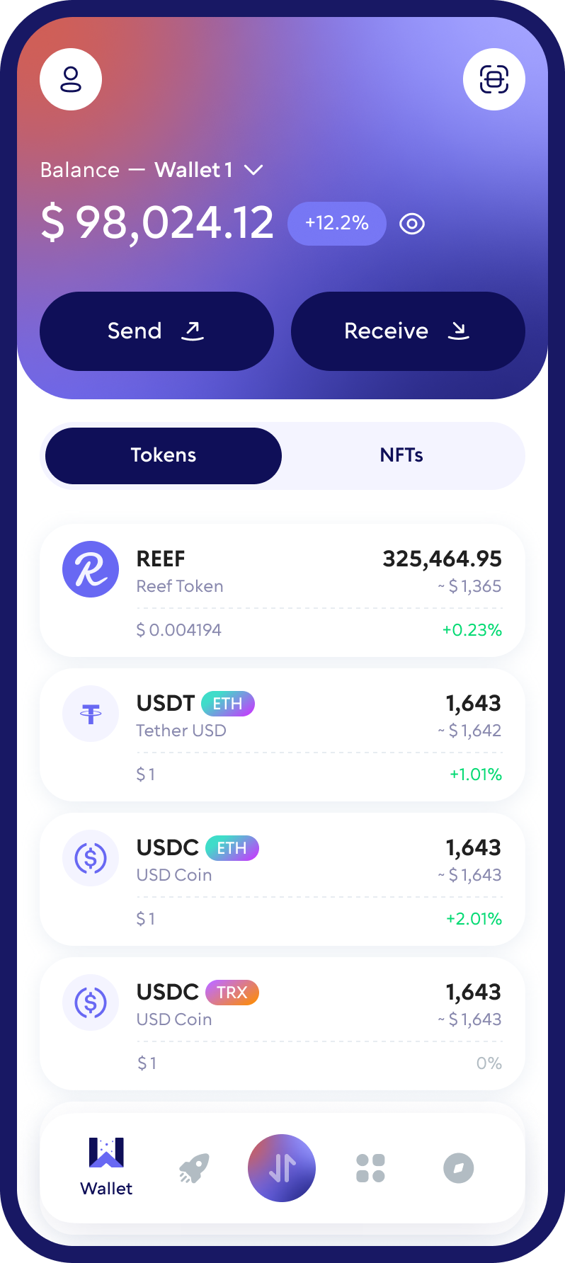 Reef Token (REEF) Cryptocurrency Wallet Walletverse