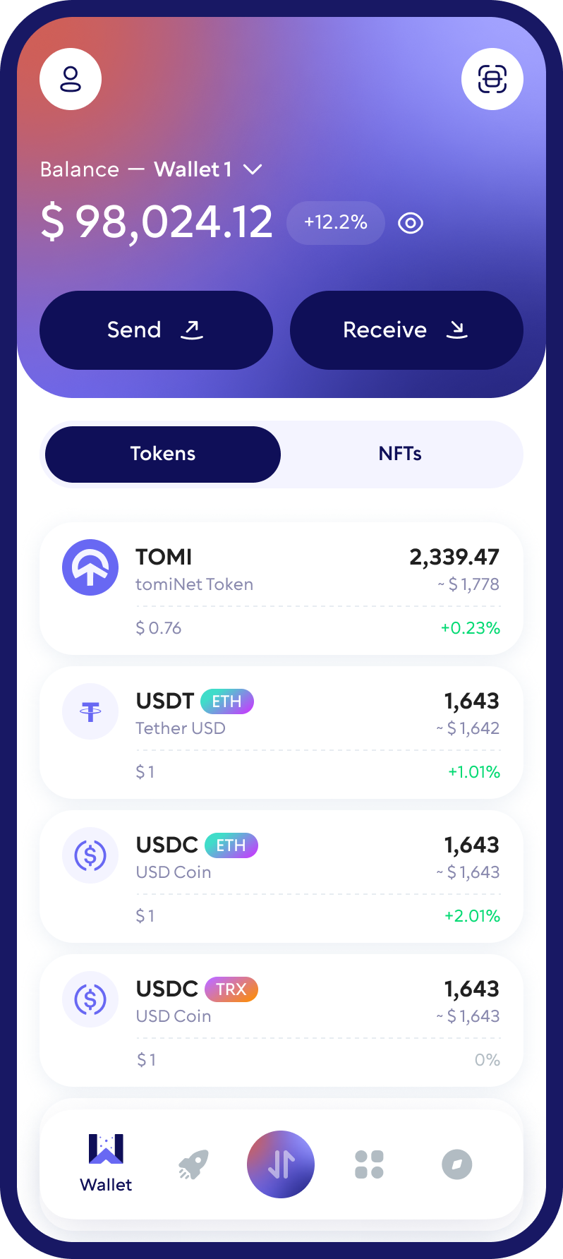TomiNet (TOMI) Cryptocurrency Wallet Walletverse