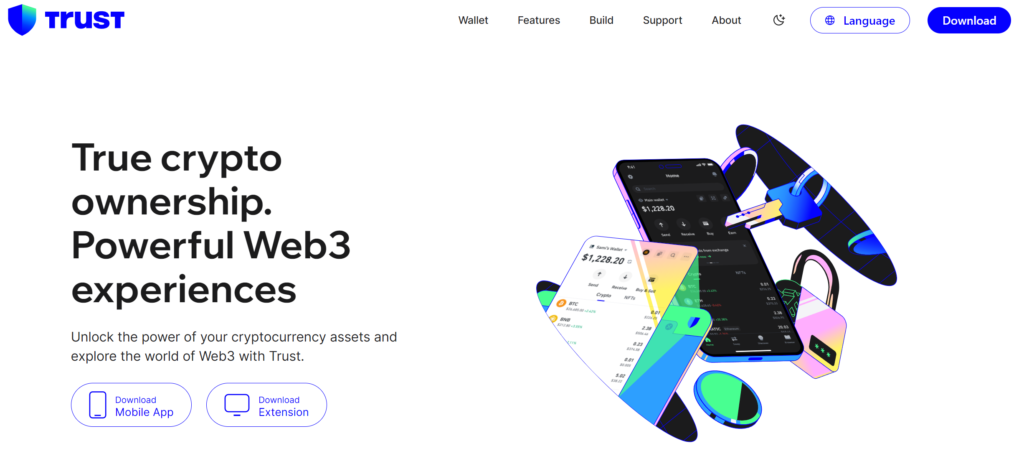 Trust Wallet website screenshot