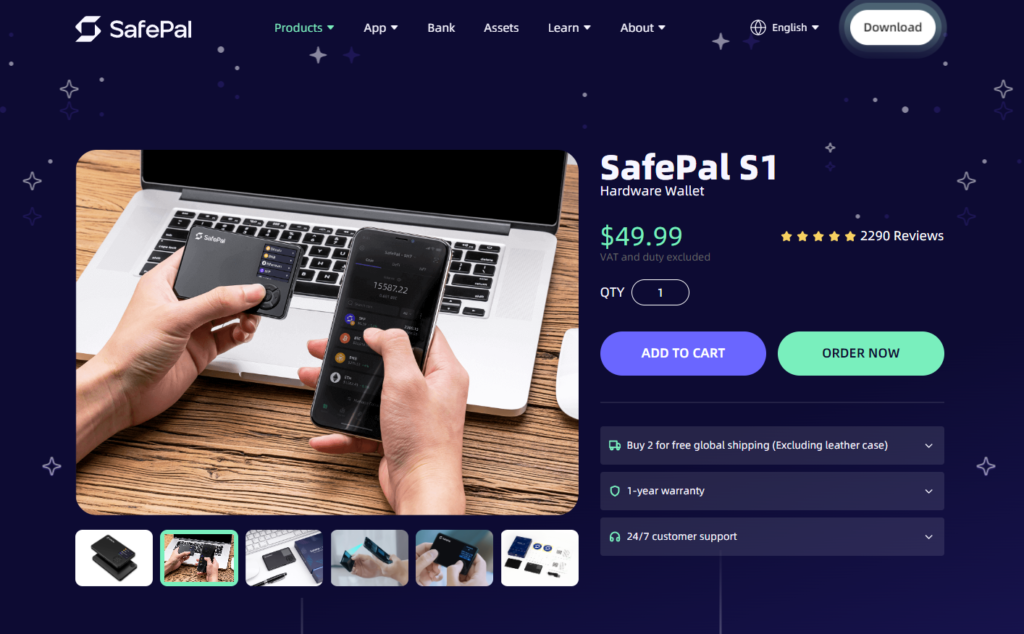 Safepal s 1 website screenshot