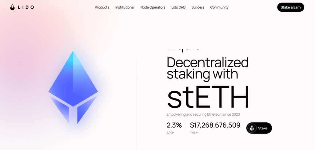 Lido FInance web site