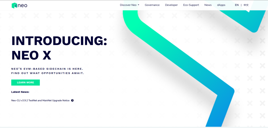 Neo wallet website screenshot