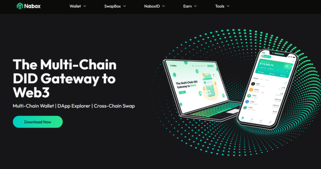 Nabox Wallet website screenshot